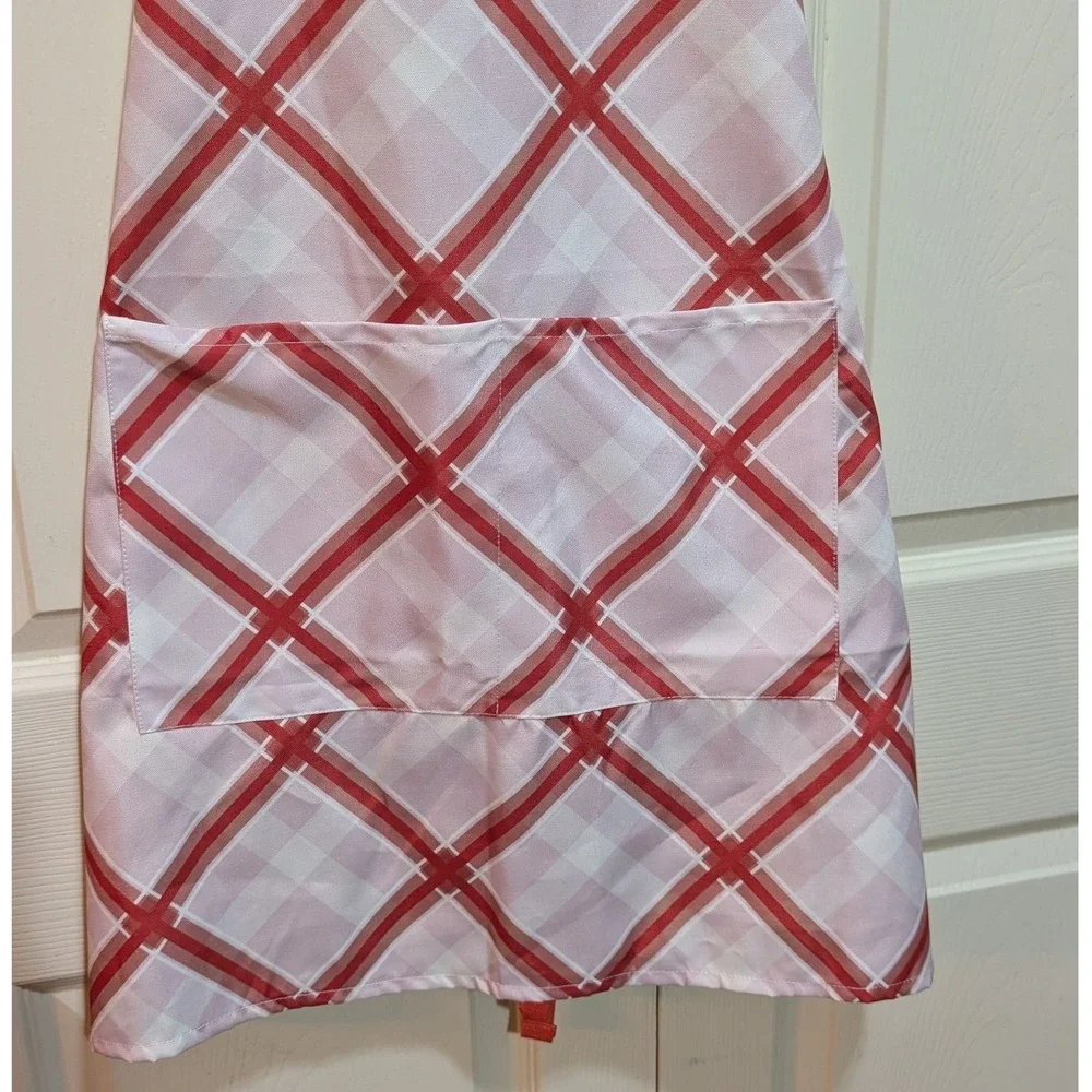 Sewing Down South Craig Conover Perfectly Plaid Cooking Apron Red Pink White OS